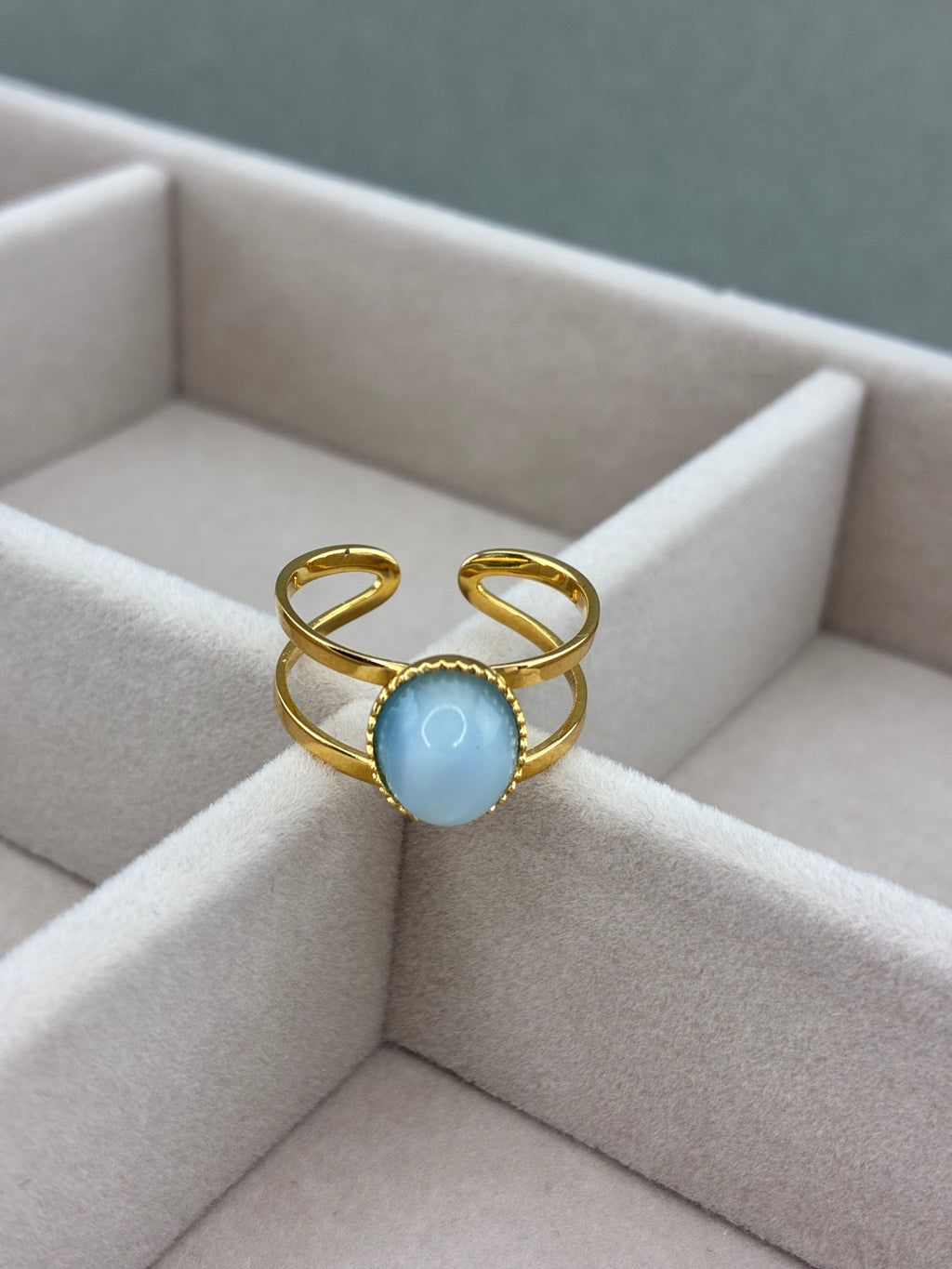 BAGUE Double Bleue
