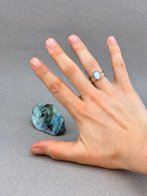 BAGUE Double Bleue