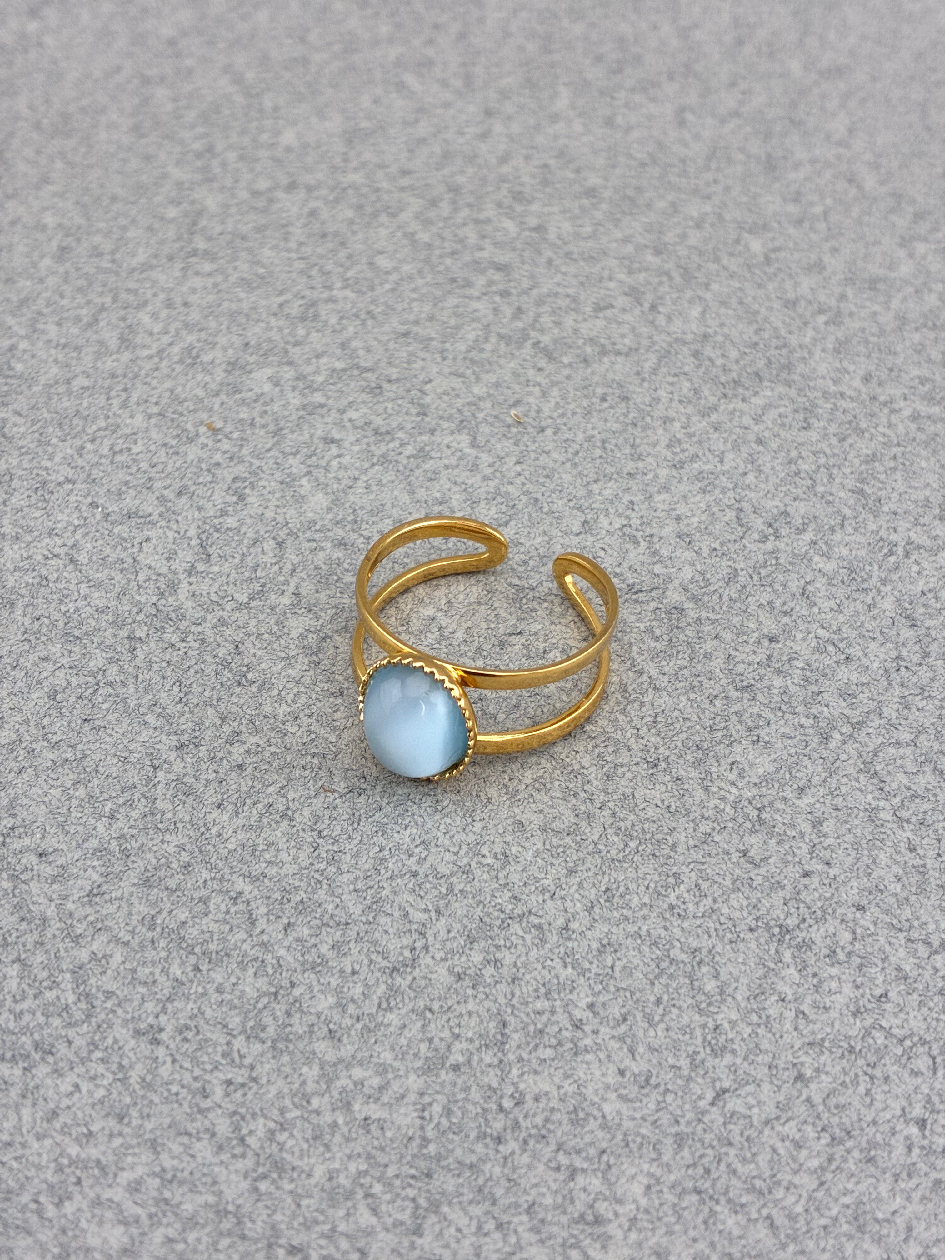 BAGUE Double Bleue