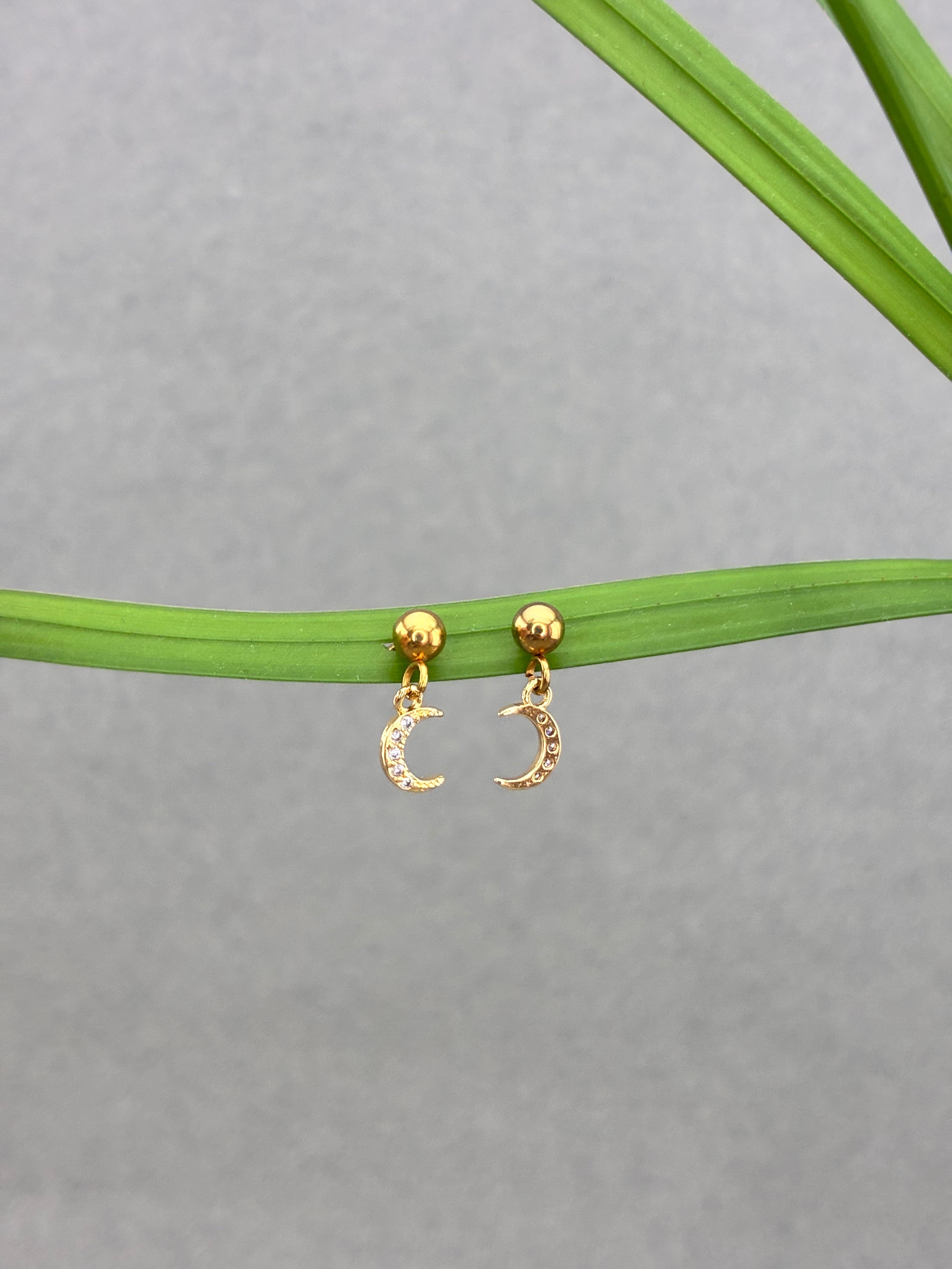 BOUCLES D'OREILLES Lunes Strass