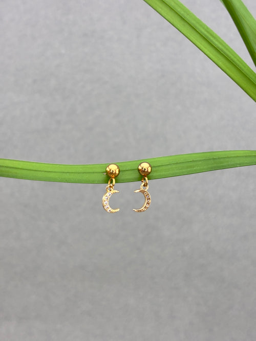 BOUCLES D'OREILLES Lunes Strass