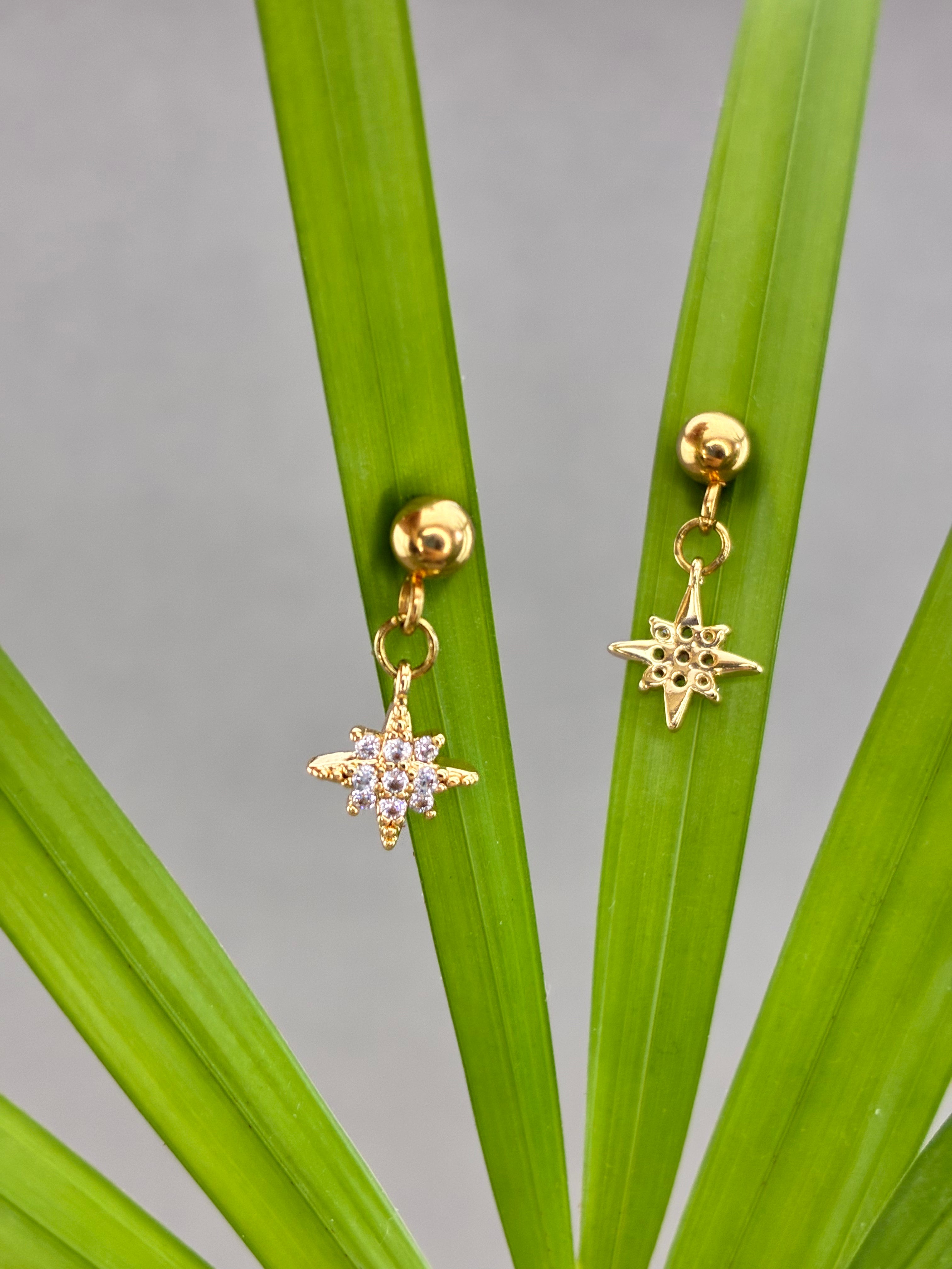 BOUCLES D'OREILLES Etoiles Strass