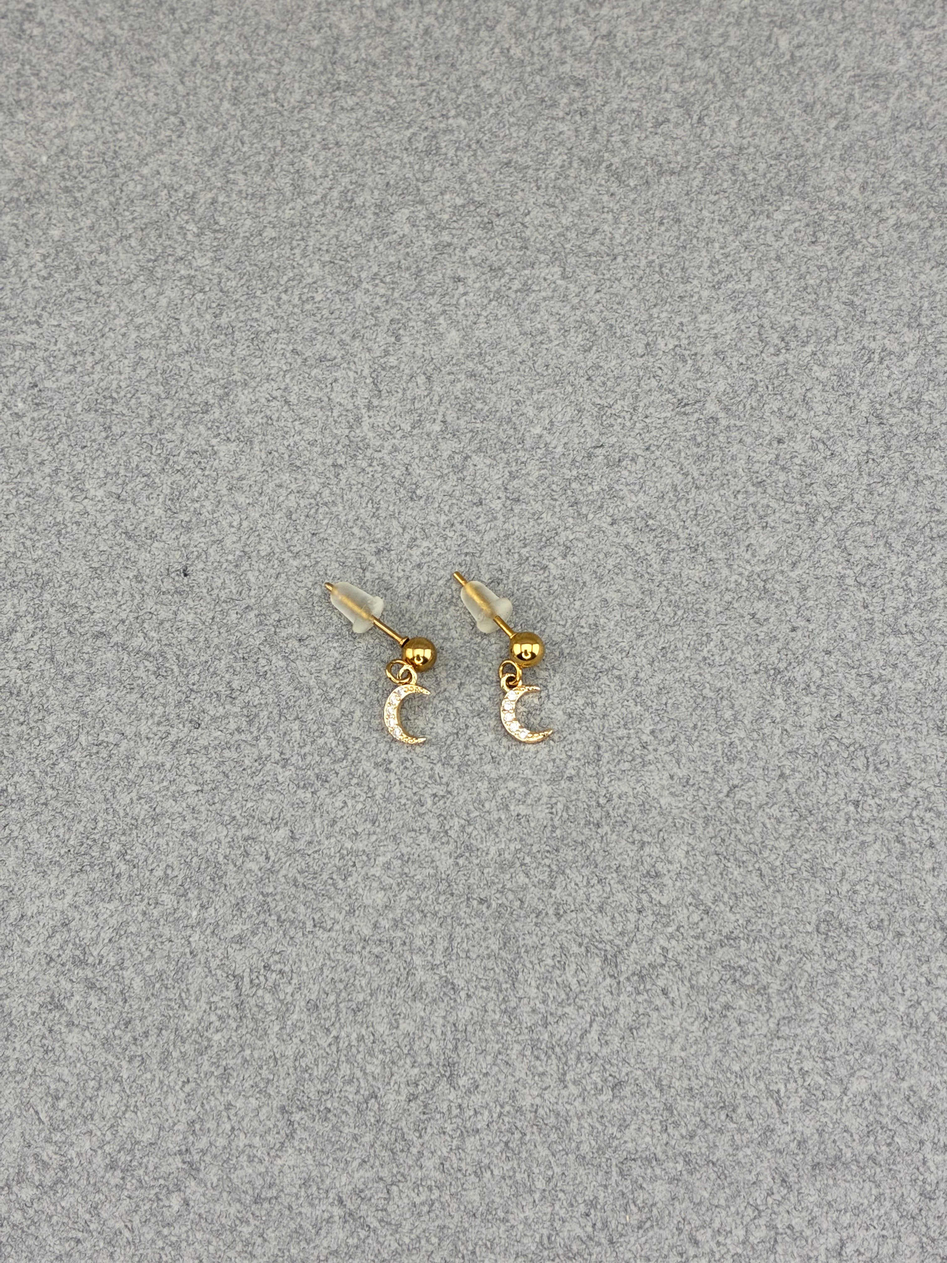 BOUCLES D'OREILLES Lunes Strass