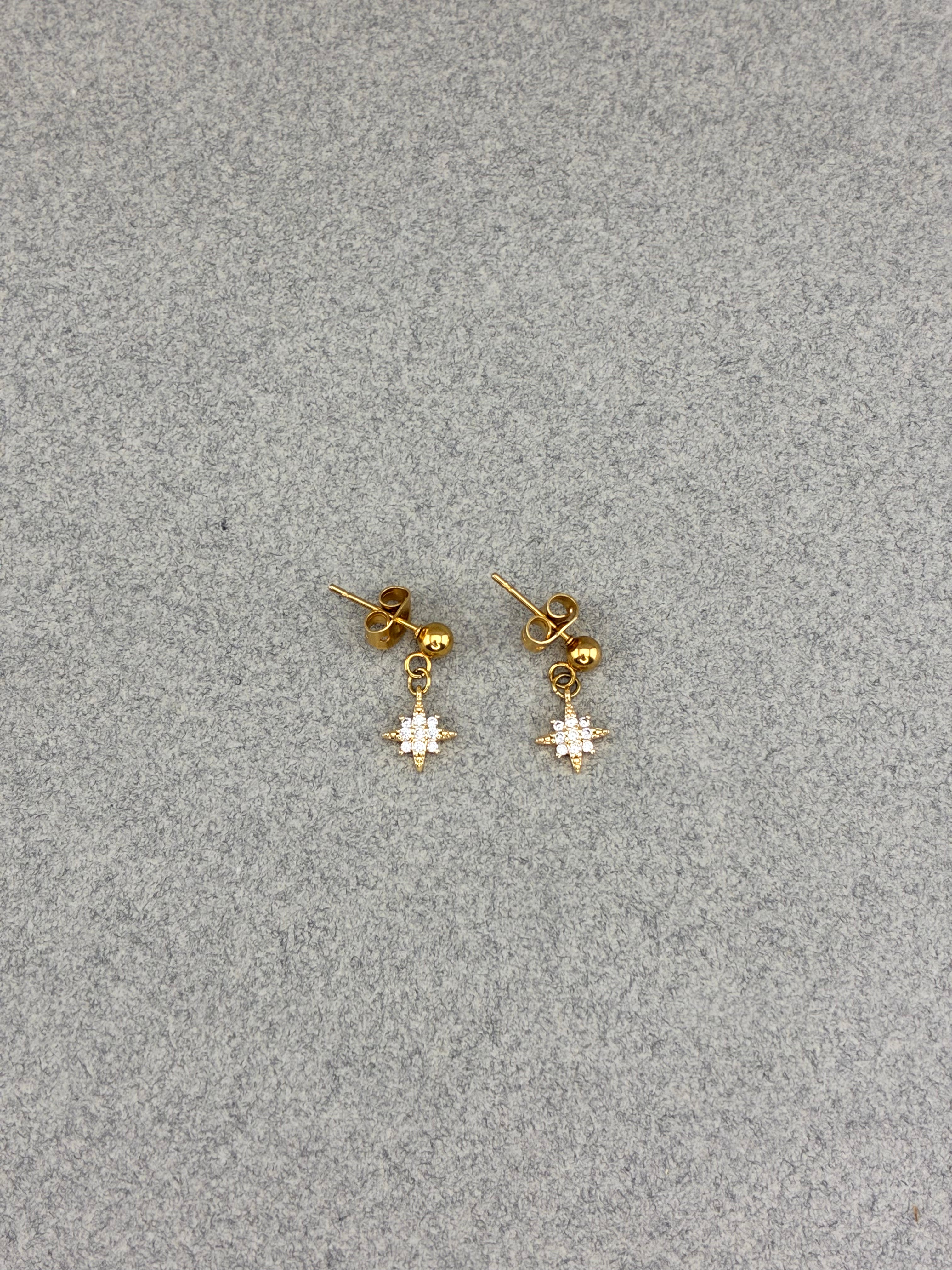 BOUCLES D'OREILLES Etoiles Strass